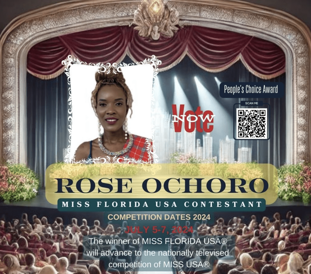 Vote People's Choice award for Rose Ochoro for Miss Florida USA!